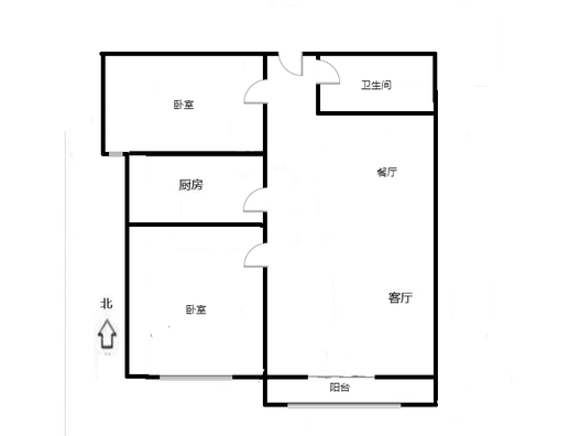 金隅地质嘉园2室2厅1卫户型图