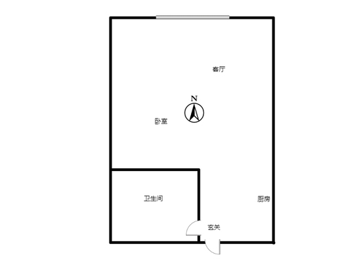 京第银座1室1厅1卫户型图