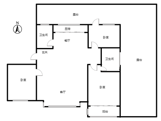 惠友万悦城3室2厅2卫户型图