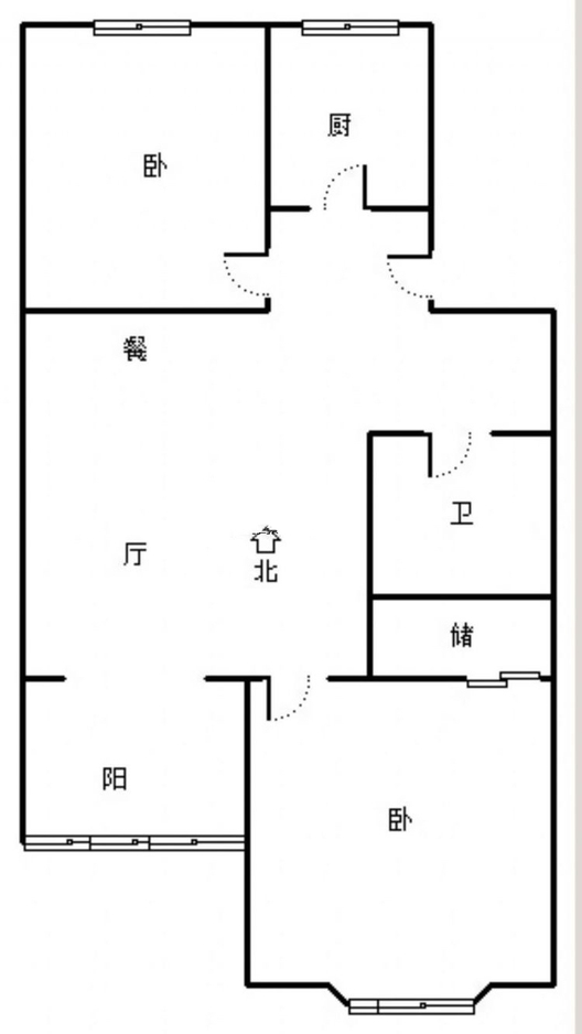 名流枫景五期2室2厅1卫户型图