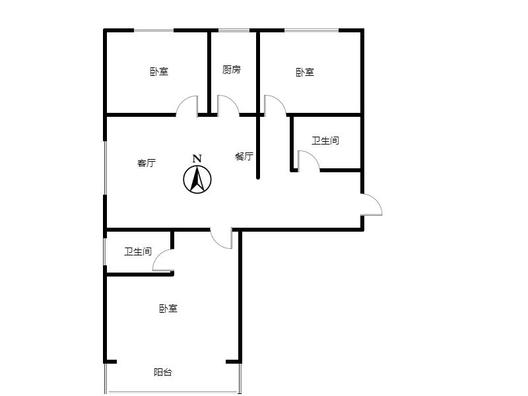 华阳风景小区3室2厅2卫户型图