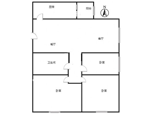 翡翠滨江3室2厅1卫户型图