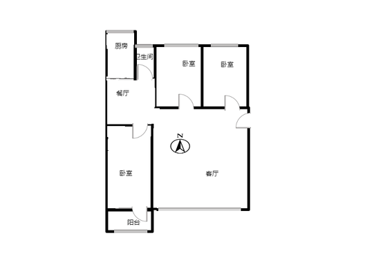 劳技校家属院3室2厅1卫户型图