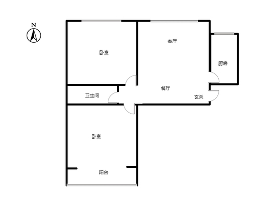 水榭春天2室2厅1卫户型图