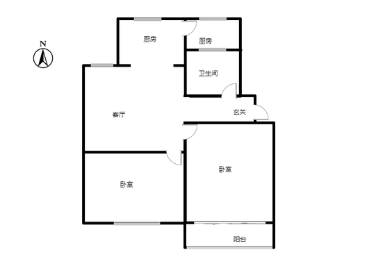 永济秀园2室1厅1卫户型图