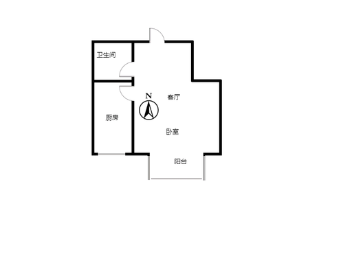 汇元新天地1室1厅1卫户型图