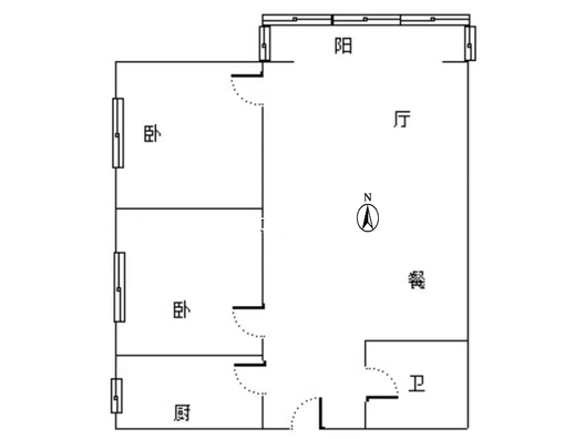 翡翠城（涿郡东区）2室2厅1卫户型图