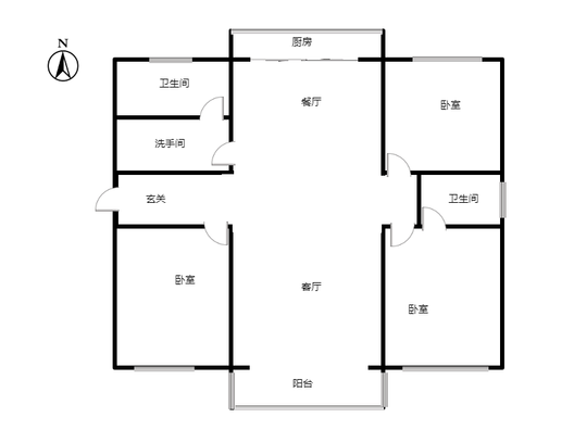 康乐小区3室2厅1卫户型图