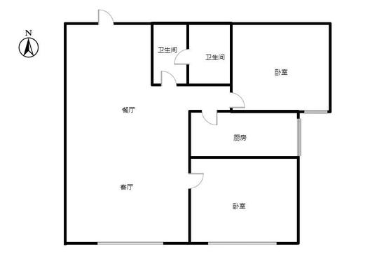 三利中和城一期2室2厅1卫户型图