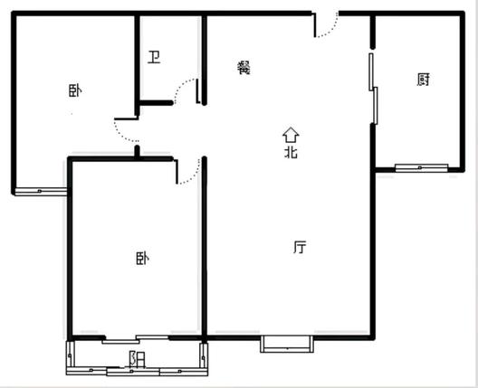 名流美域2室2厅1卫户型图
