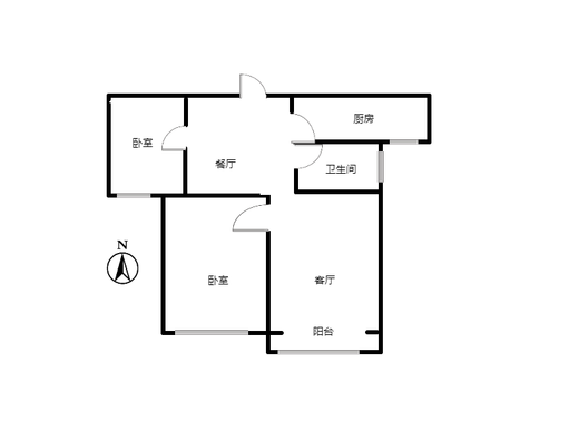 卓悦城北京未2室2厅1卫户型图