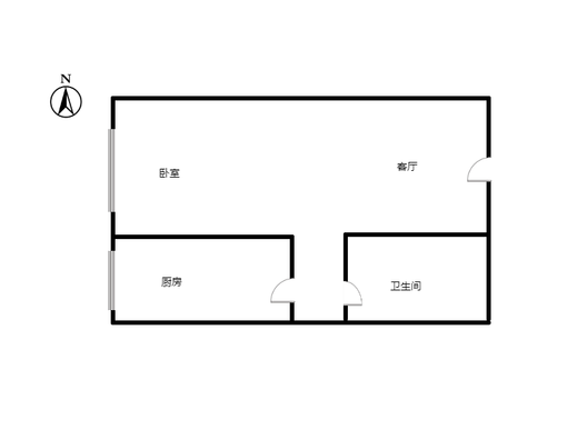 汇元四季橙1室1厅1卫户型图