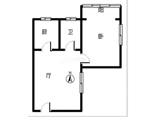 惠友荷园1室1厅1卫户型图