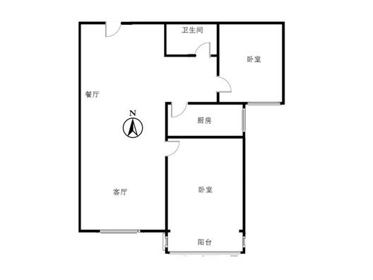 天保郦景2室2厅1卫户型图