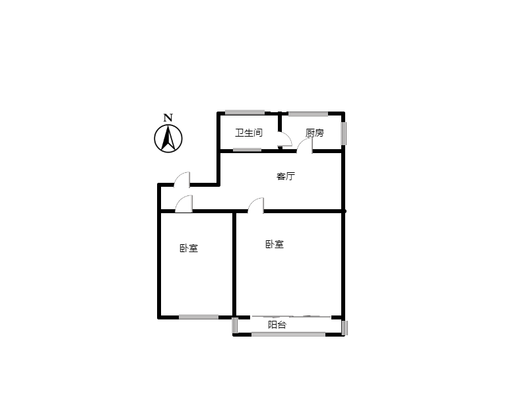 永济秀园2室1厅1卫户型图