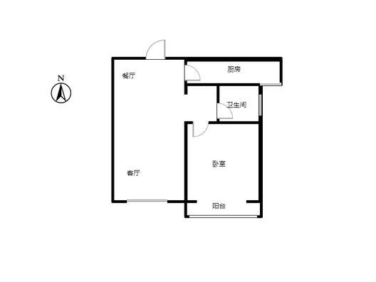 云景城1室2厅1卫户型图