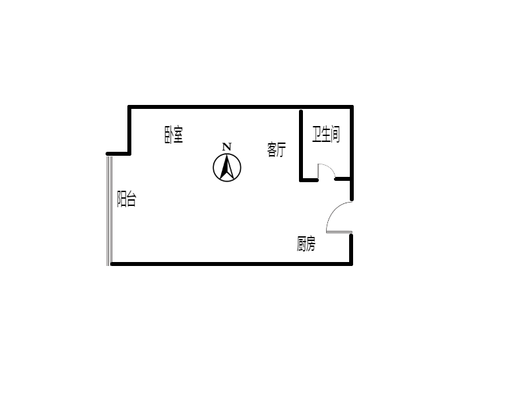 万科城际之光1室1厅1卫户型图
