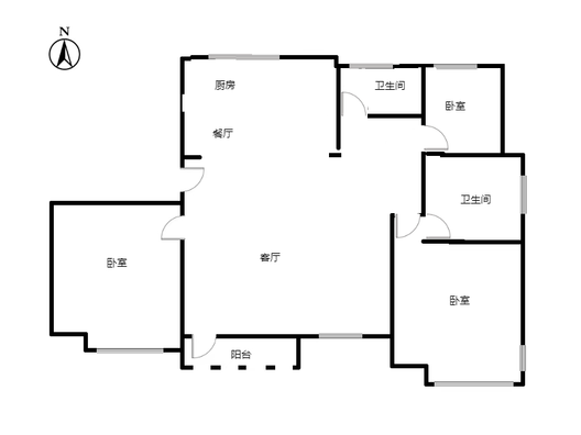 天伦湾凤麟府3室2厅2卫户型图