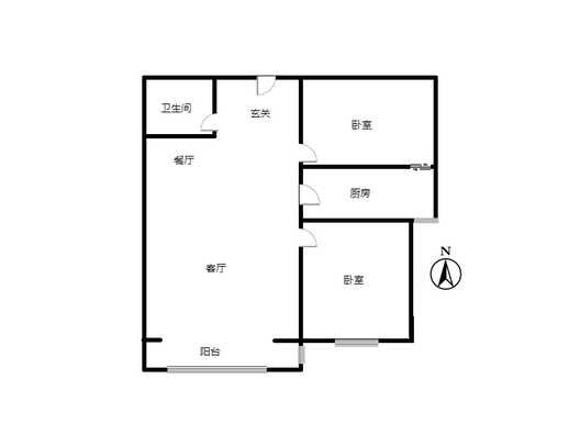 香港豪庭2室2厅1卫户型图