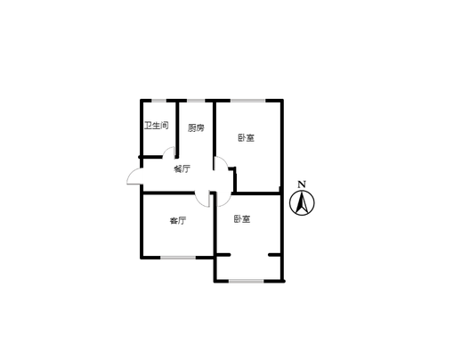 三五四三社区居民委员会2室2厅1卫户型图