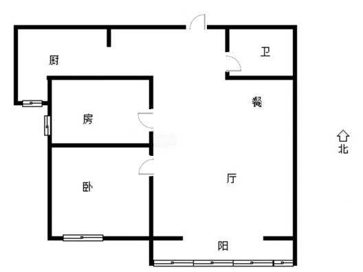 君临天下御景园2室2厅1卫户型图