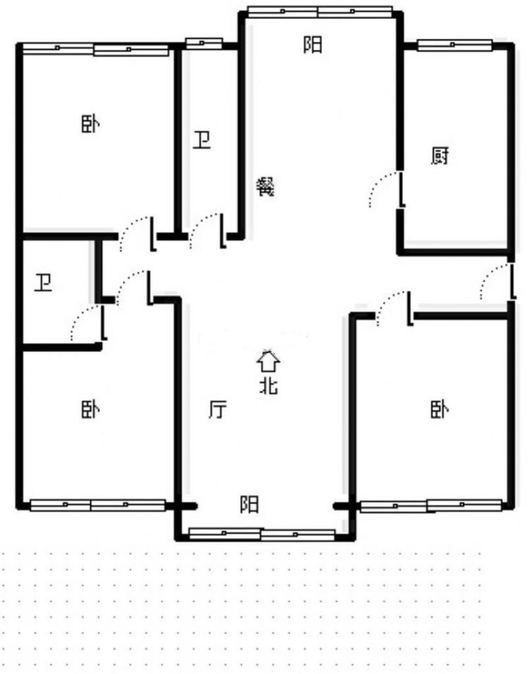 军欣家园3室2厅1卫户型图