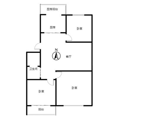 蓝天网架厂小区3室1厅1卫户型图
