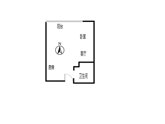 万科城际之光1室1厅1卫户型图