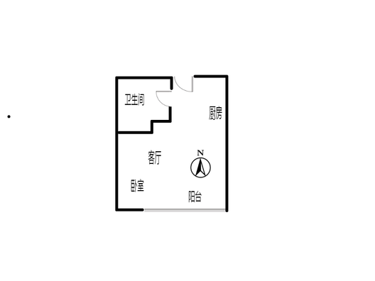 万科城际之光1室1厅1卫户型图