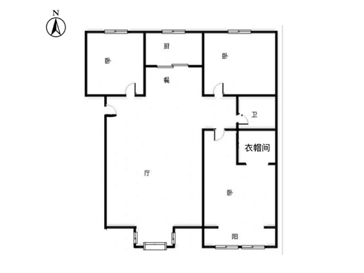 翔天万和城3室2厅1卫户型图