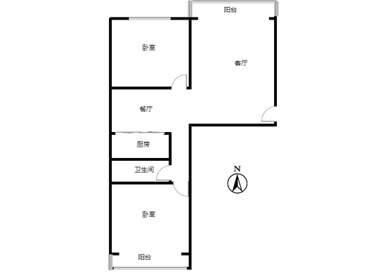 名流公寓2室2厅1卫户型图
