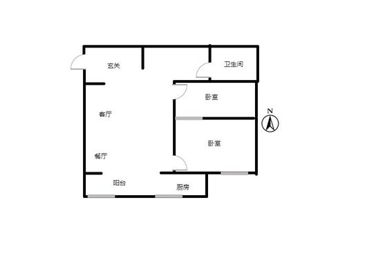 鸿盛凯旋门2室2厅1卫户型图