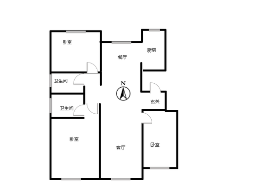 紫樾华庭3室2厅2卫户型图