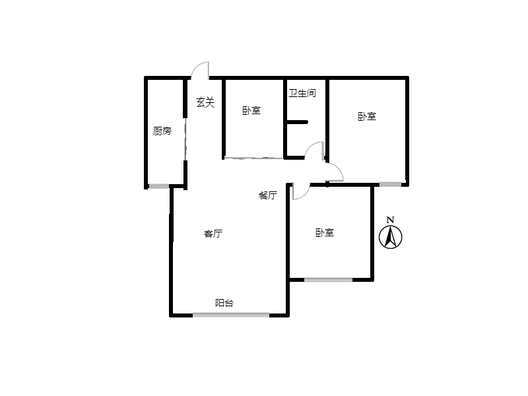 惠友钻石广场3室2厅1卫户型图