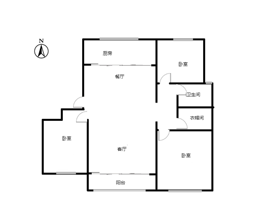 中铁建樾府国际3室2厅2卫户型图