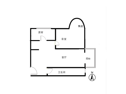 鸿盛凯旋门1室1厅1卫户型图