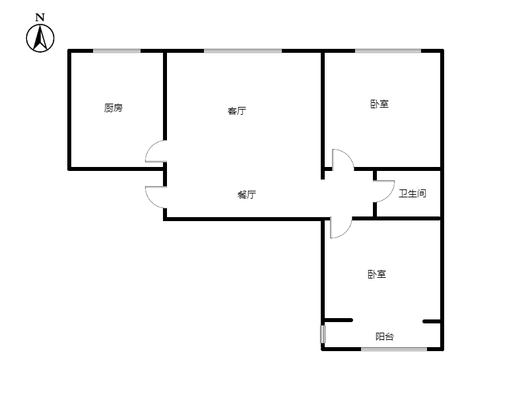 公园壹号2室2厅1卫户型图