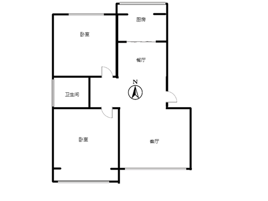 玫瑰嘉园2室2厅1卫户型图