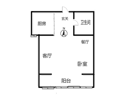 惠友万悦城1室2厅1卫户型图