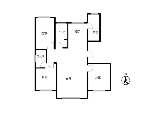 紫樾华庭3室2厅2卫户型图