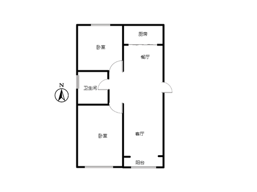 卓悦城北京未2室2厅1卫户型图