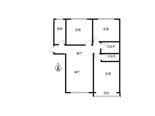 名流美域3室2厅2卫户型图