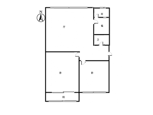 研制厂小区2室2厅1卫户型图