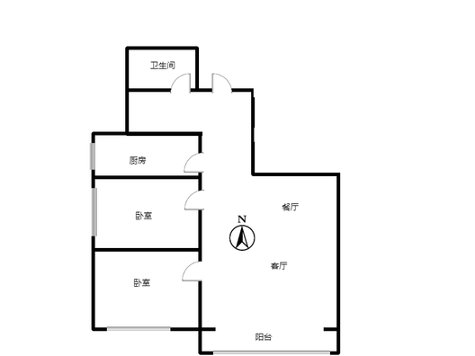 东林家园2室2厅1卫户型图
