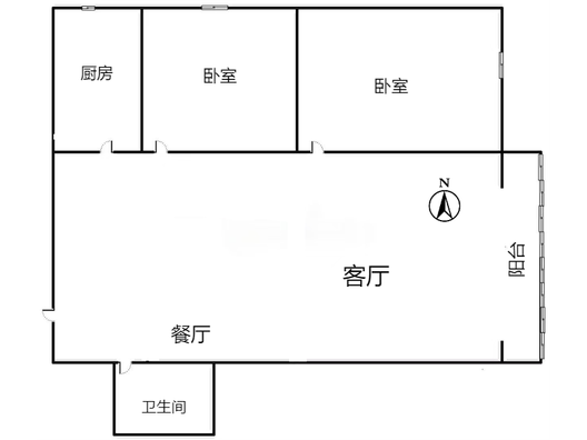 公园壹号2室2厅1卫户型图
