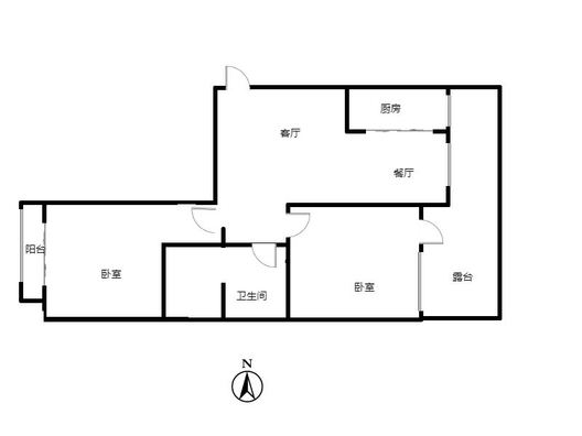 嘉和小区2室2厅1卫户型图