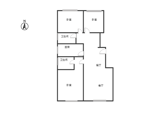 华远和府一期3室2厅2卫户型图