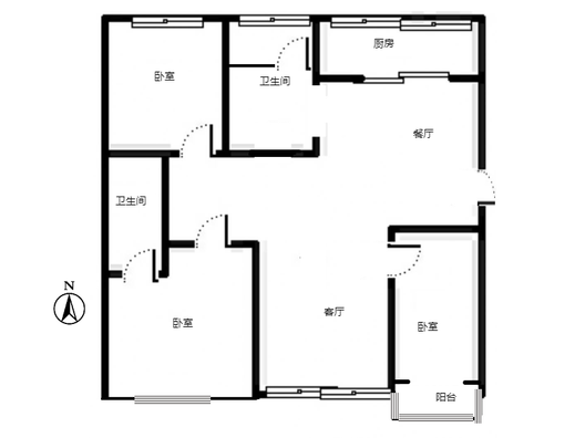 宏远二号院3室2厅2卫户型图