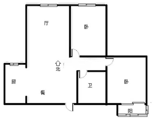 宏远宜居园2室2厅1卫户型图