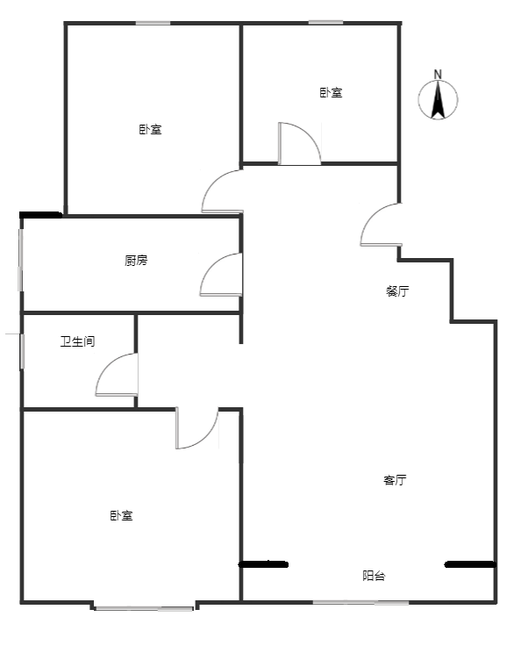 香邑澜廷3室2厅1卫户型图